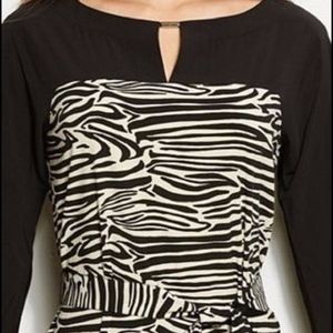 A|X Armani Exchange Belted Zebra Dress